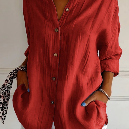 Ottilie | Oversized Button Front Collared Blouse