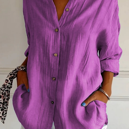 Ottilie | Oversized Button Front Collared Blouse