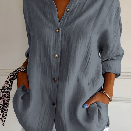 Ottilie | Oversized Button Front Collared Blouse
