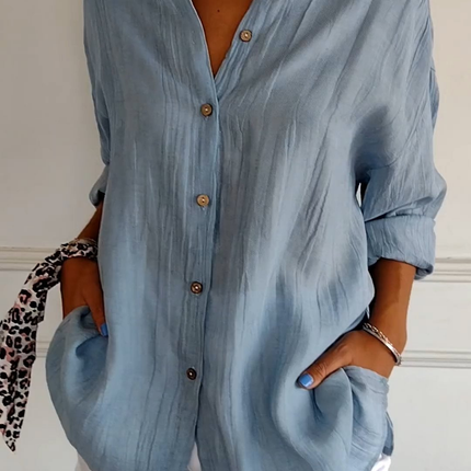 Ottilie | Oversized Button Front Collared Blouse
