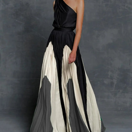 Pearl | One-Shoulder Pleated Maxi Dress