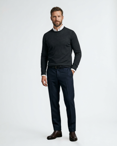 Renvar | Men's Crew Neck Sweater Long Sleeve Classic