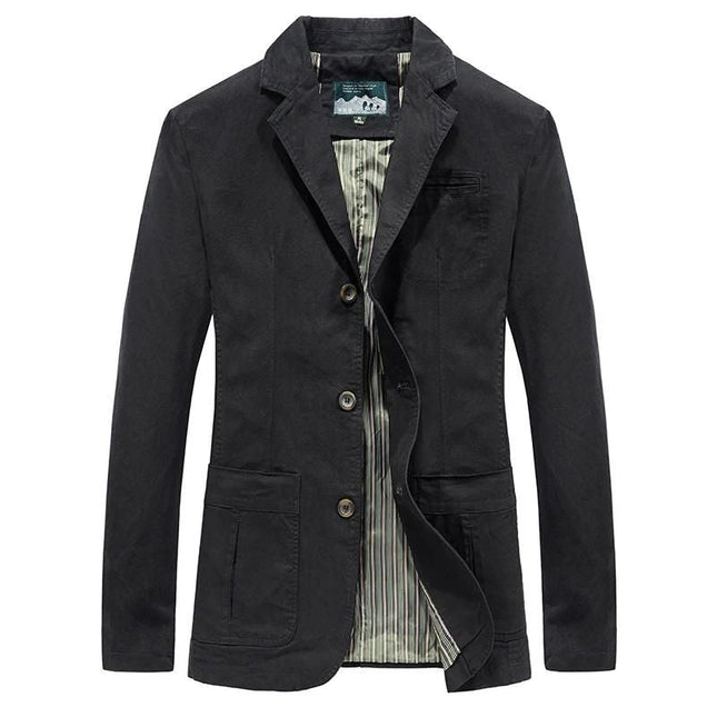 Button-Up Blazer – Notch Lapel & Patch Pockets