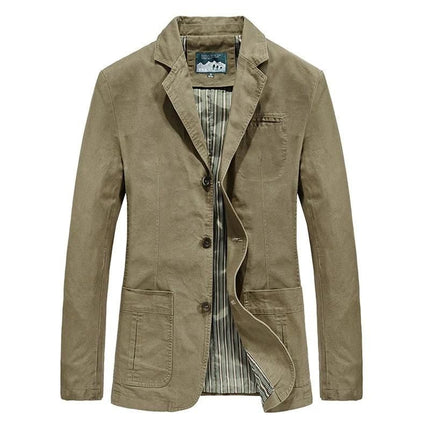 Button-Up Blazer – Notch Lapel & Patch Pockets