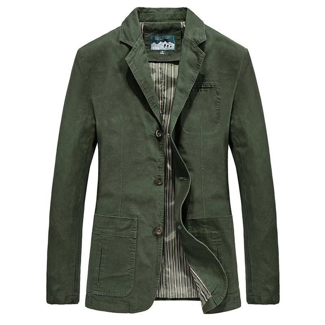 Button-Up Blazer – Notch Lapel & Patch Pockets