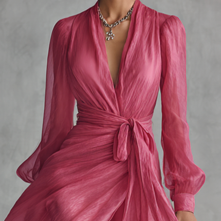 Rosalie | Tie-Waist V-Neck Maxi Dress