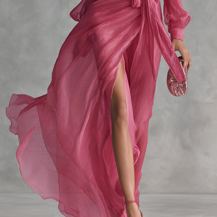 Rosalie | Tie-Waist V-Neck Maxi Dress