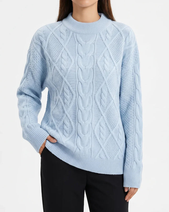 Rosalie | Women's Cable Knit Crew Neck Sweater
