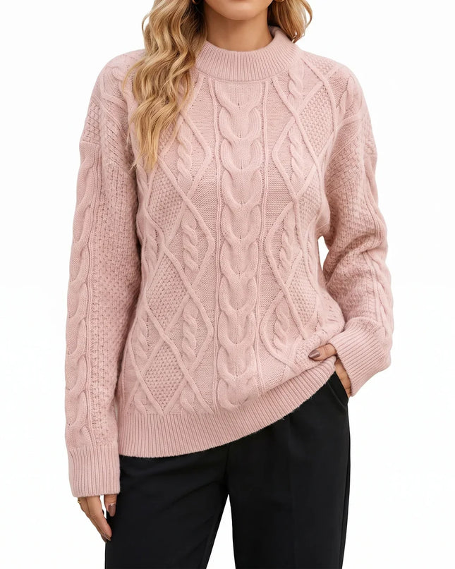 Rosalie | Women's Cable Knit Crew Neck Sweater