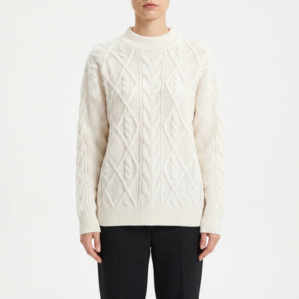 Rosalie | Women's Cable Knit Crew Neck Sweater