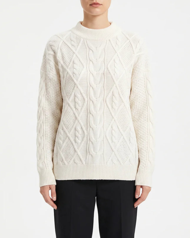 Rosalie | Women's Cable Knit Crew Neck Sweater