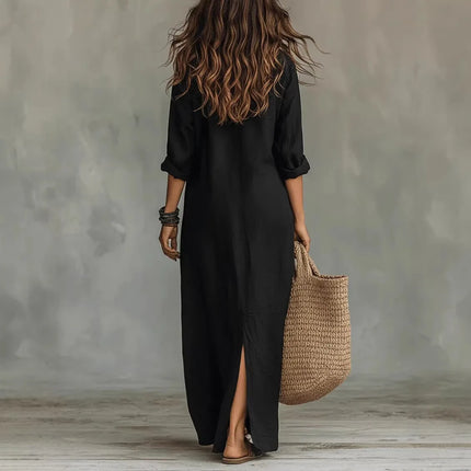 Rosamund | Button Front Relaxed Shirt Maxi Dress