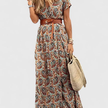Roselyn | Floral V-Neck Split Maxi Dress