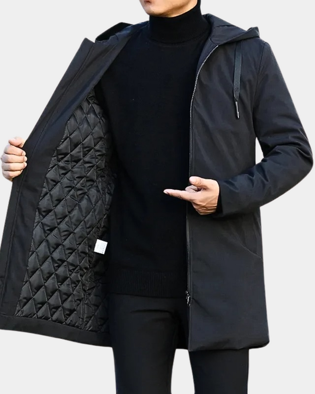 Rovelric | Men's Hooded Raincoats Quilted Lining Winter