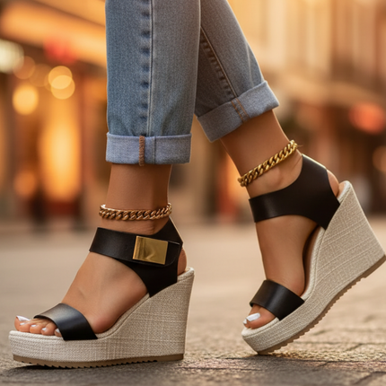 Sabrina | Platform Wedge Strap Sandals