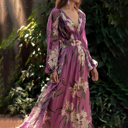 Sancha | Floral V-Neck Maxi Dress
