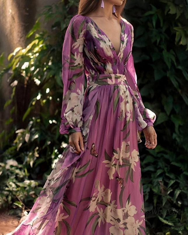 Sancha | Floral V-Neck Maxi Dress