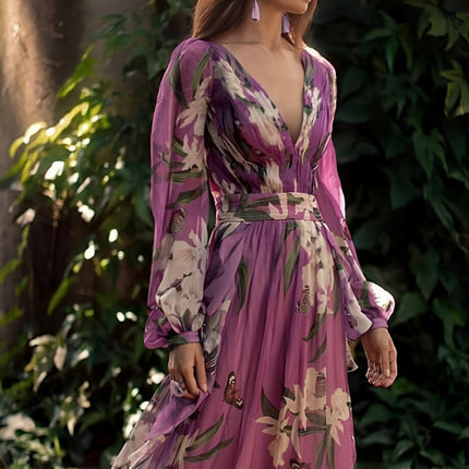 Sancha | Floral V-Neck Maxi Dress