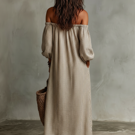 Savannah | Striped Off-Shoulder Maxi Dress