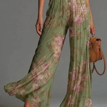 Selene | Pleated Halter Wide Leg Jumpsuit