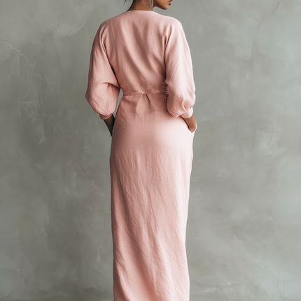 Seraphina | Draped V-Neck Wrap Maxi Dress