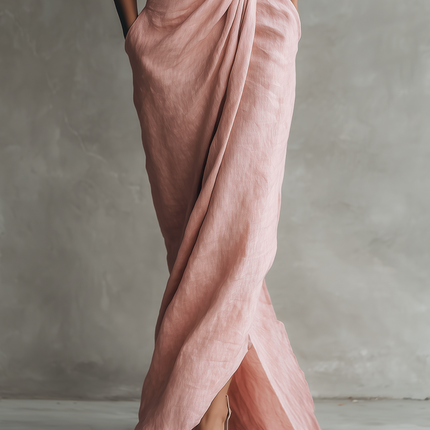 Seraphina | Draped V-Neck Wrap Maxi Dress