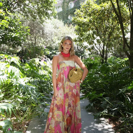 Seraphina | Strapless Floral Maxi Wedding Guest Dress