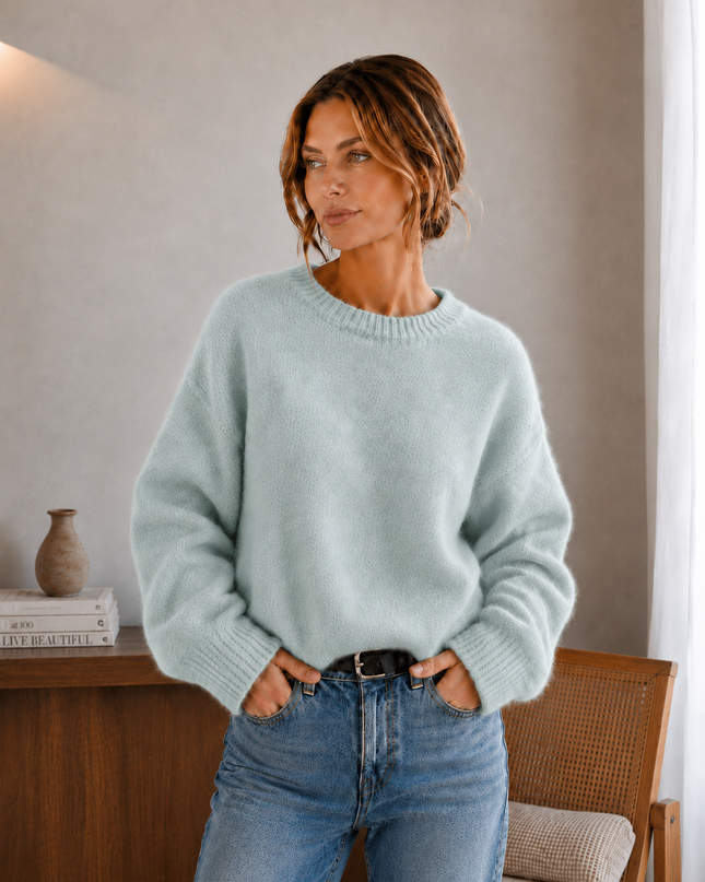 Seraphine | Women's Soft Fuzzy Sweater – Crew Neck