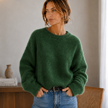 Seraphine | Women's Soft Fuzzy Sweater – Crew Neck