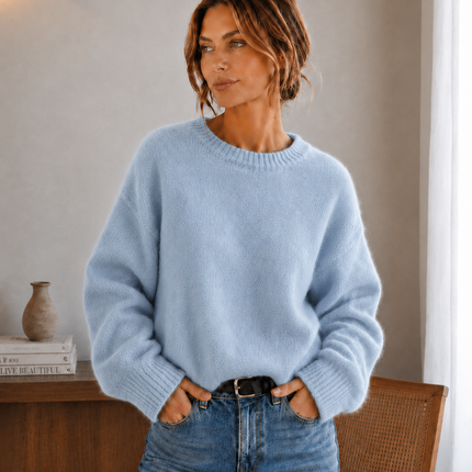 Seraphine | Women's Soft Fuzzy Sweater – Crew Neck