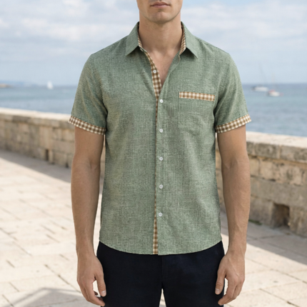 Men’s Contrast Trim Pocket Shirt