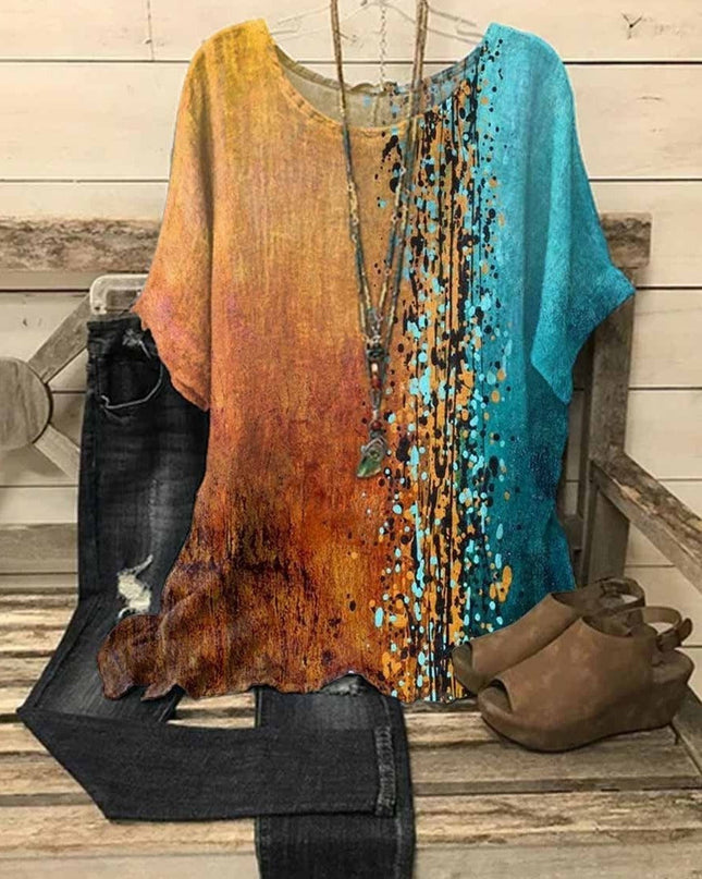 Sienna | Printed Loose-Fit Half Sleeve Blouse