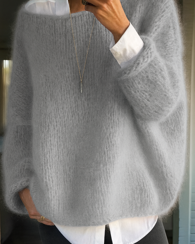 Solenne | Women's Cotton Sweater – Relaxed Knit Pullover