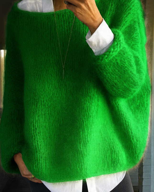 Solenne | Women's Cotton Sweater – Relaxed Knit Pullover