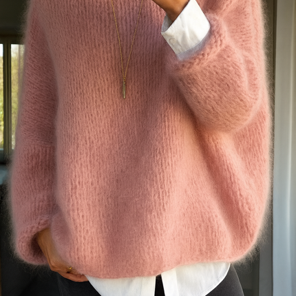 Solenne | Women's Cotton Sweater – Relaxed Knit Pullover