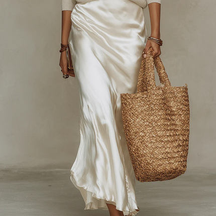 Solenne | Women's Satin Dress with Included Sweater