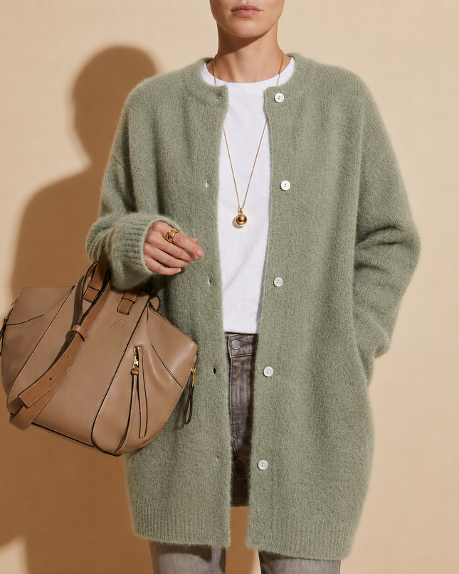 Sophia | Women's Long Cardigan Button Front Knit Sweater