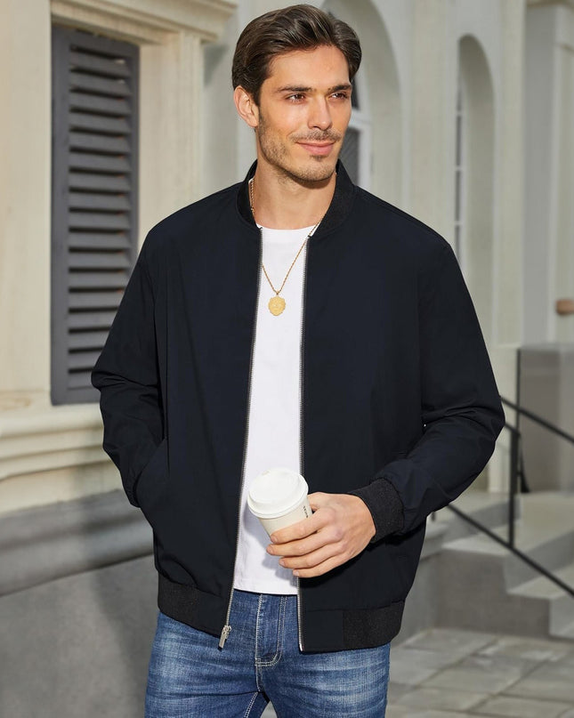 Tavian | Men's Bomber Jacket – Lightweight Zip Windbreaker