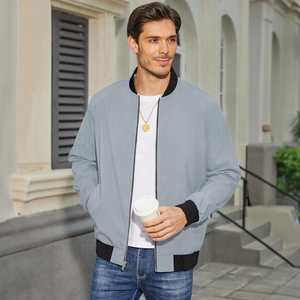 Tavian | Men's Bomber Jacket – Lightweight Zip Windbreaker