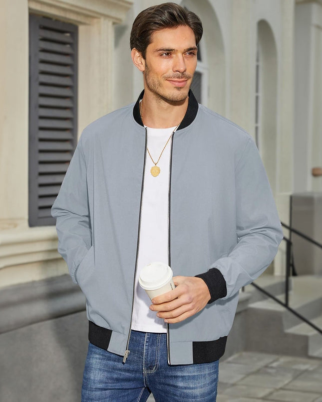 Tavian | Men's Bomber Jacket – Lightweight Zip Windbreaker