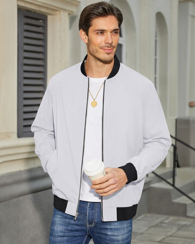 Tavian | Men's Bomber Jacket – Lightweight Zip Windbreaker
