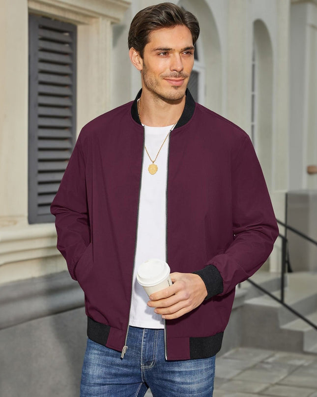 Tavian | Men's Bomber Jacket – Lightweight Zip Windbreaker