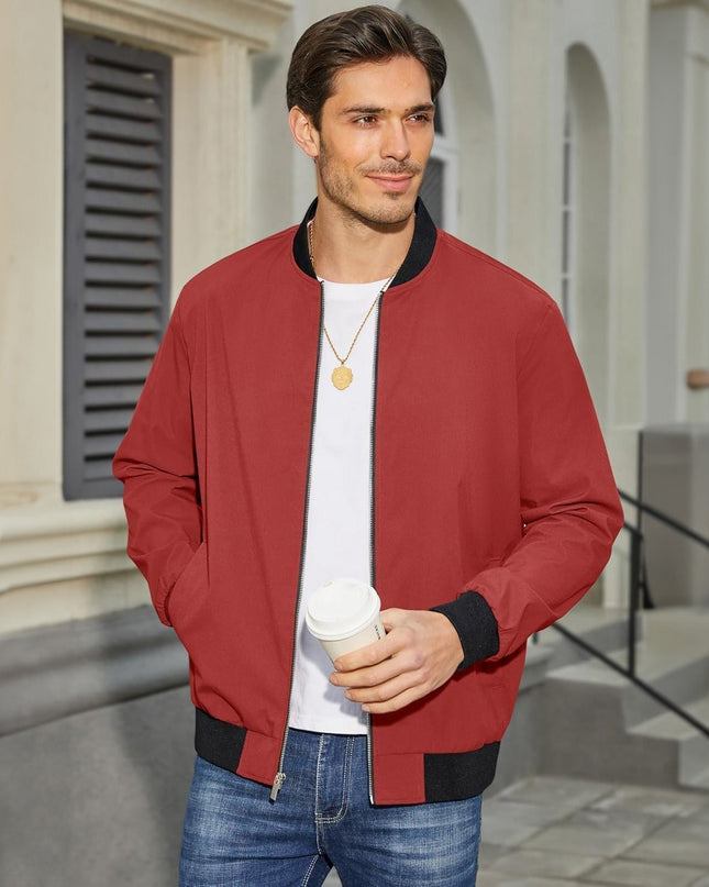 Tavian | Men's Bomber Jacket – Lightweight Zip Windbreaker