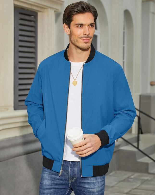 Tavian | Men's Bomber Jacket – Lightweight Zip Windbreaker