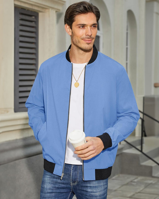 Tavian | Men's Bomber Jacket – Lightweight Zip Windbreaker
