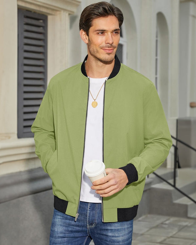 Tavian | Men's Bomber Jacket – Lightweight Zip Windbreaker