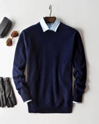 Dark Blue - Round-neck