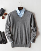 Gray V-neck