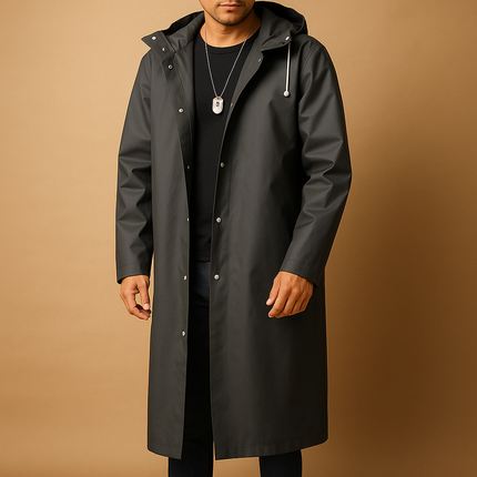 Torvian | Men's Raincoat Long Hooded Waterproof