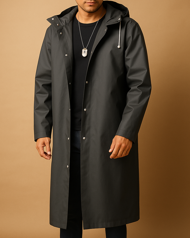 Torvian | Men's Raincoat Long Hooded Waterproof